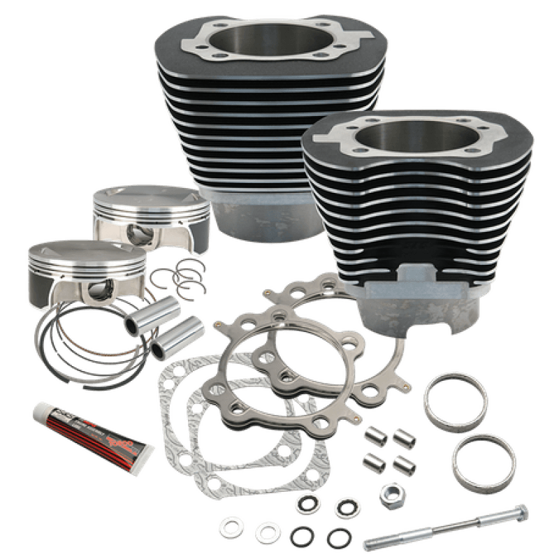 S&S Cycle — S&S Cycle 07-17 BT 117in Big Bore Cylinder Kit - Black Wrinkle
