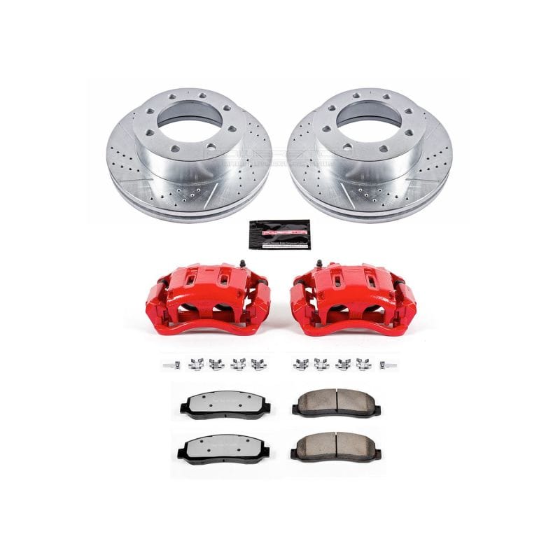 PowerStop — Z36 Truck and SUV Ceramic Brake Pad, Drilled & Slotted Rotor, and Caliper Kit