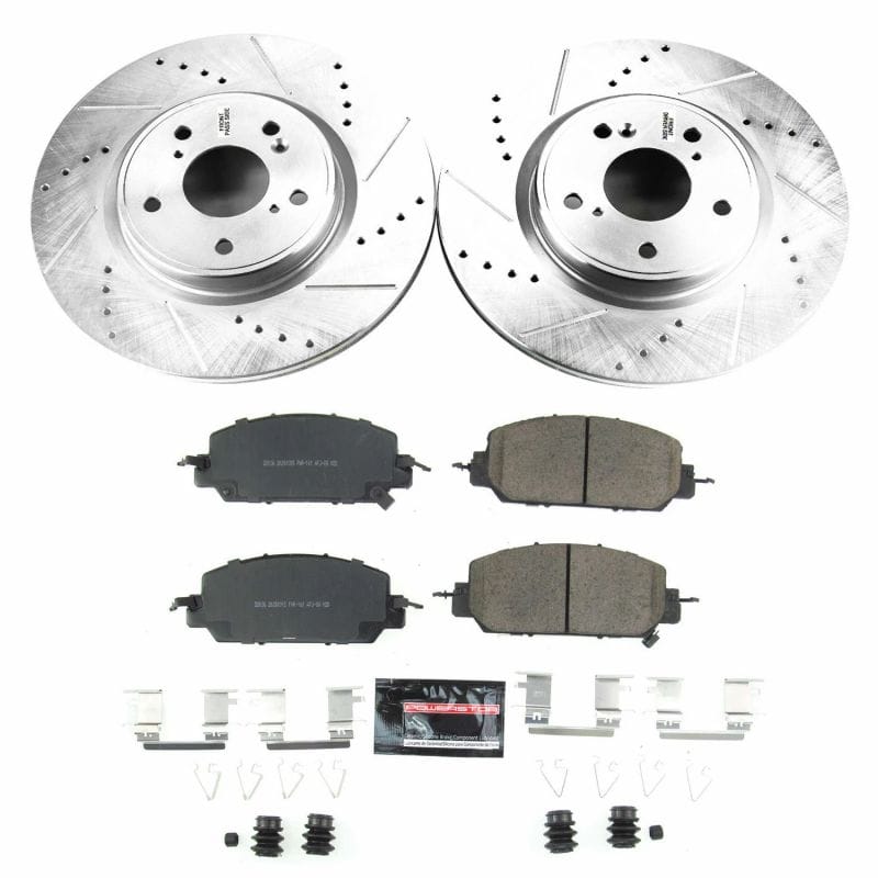 PowerStop — Z23 Daily Driver Carbon-Fiber Ceramic Brake Pad and Drilled & Slotted Rotor Kit
