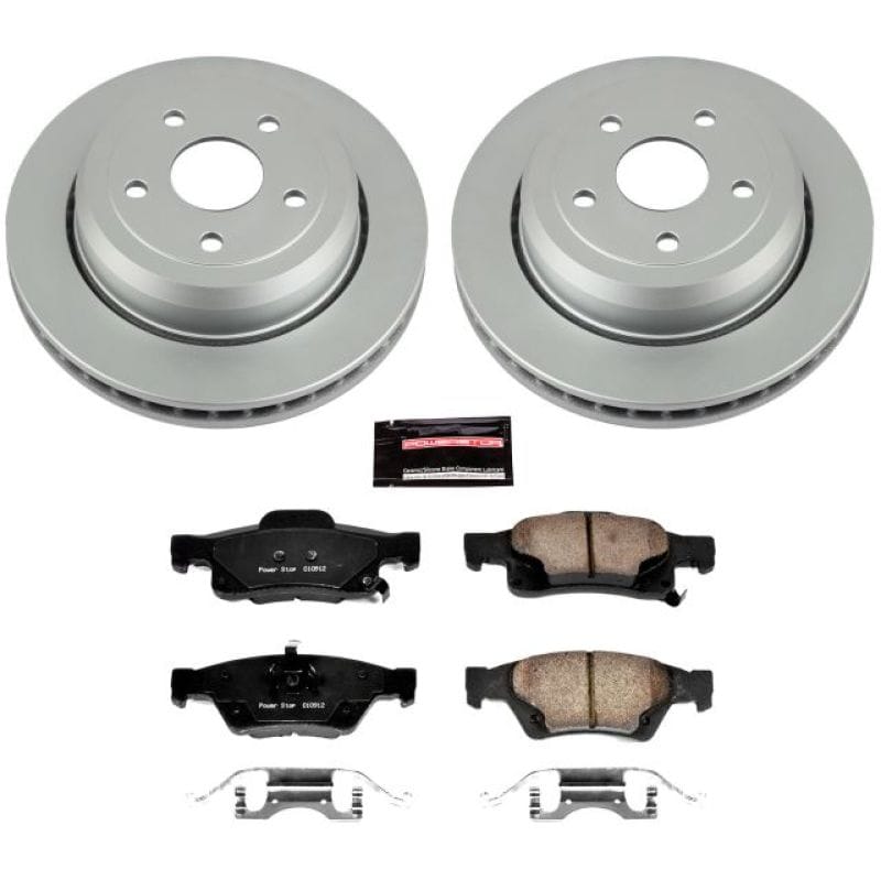 PowerStop — Genuine Geomet Coated Rotor and Low-Dust Ceramic Brake Pad Kit
