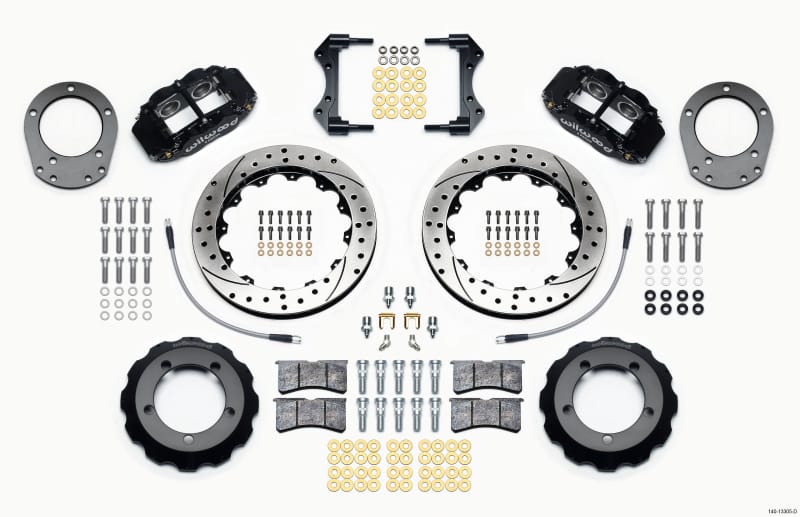 Wilwood — KIT,FRONT,FORD BRONCO,76-77,DANA 44,DISC SPINDLE,FNSL4R,12.88,DRILLED,W/LINES
