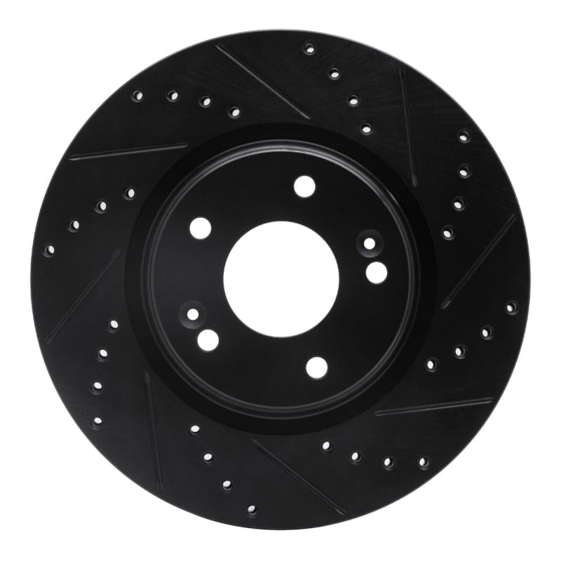 R1 Concepts — R1 Concepts Brake Rotor Drilled and Slotted Black
