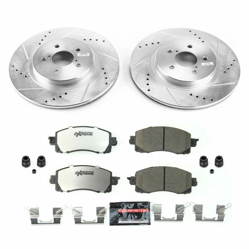 PowerStop — Z26 Street Performance Ceramic Brake Pad and Drilled & Slotted Rotor Kit