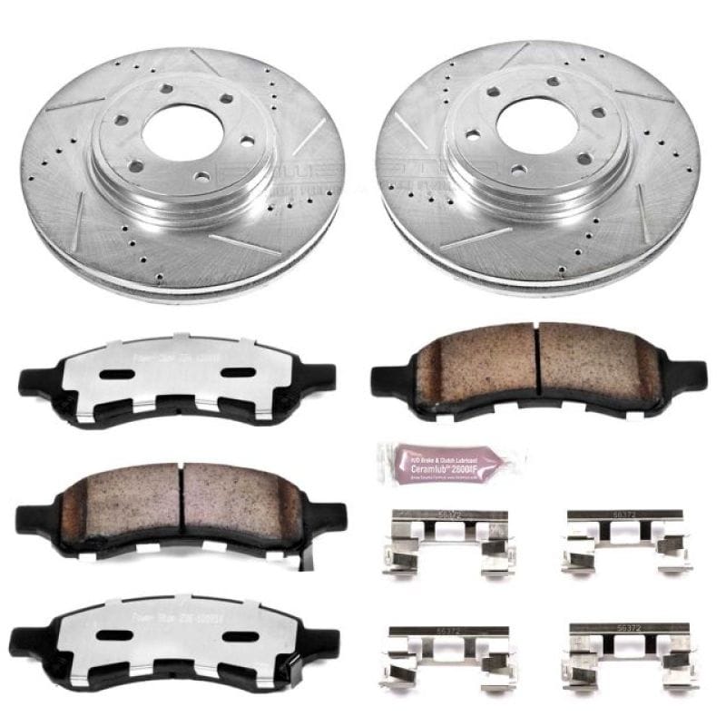 PowerStop — Z36 Truck and SUV Carbon-Fiber Ceramic Brake Pad and Drilled & Slotted Rotor Kit