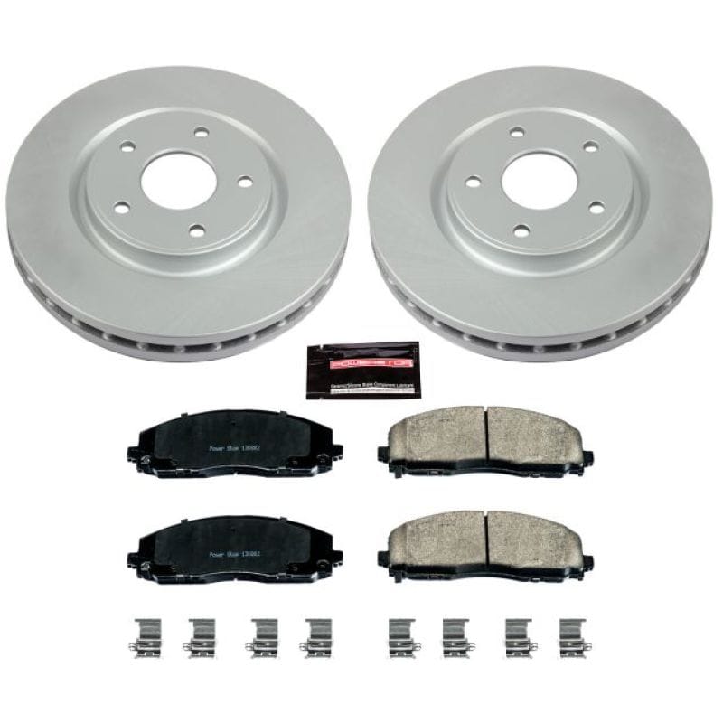 PowerStop — Genuine Geomet Coated Rotor and Low-Dust Ceramic Brake Pad Kit