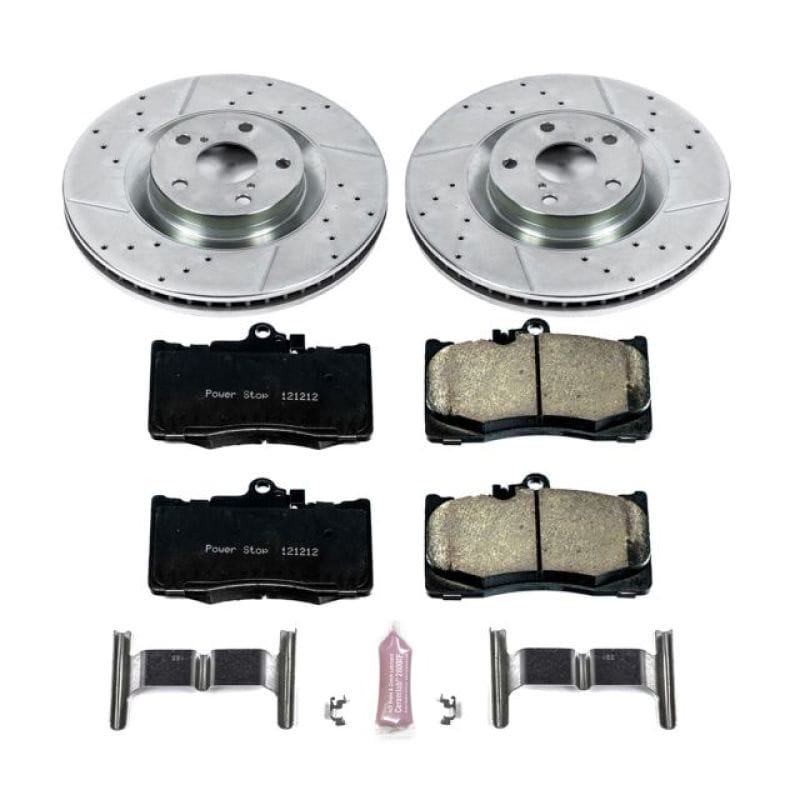 PowerStop — Z23 Daily Driver Carbon-Fiber Ceramic Brake Pad and Drilled & Slotted Rotor Kit