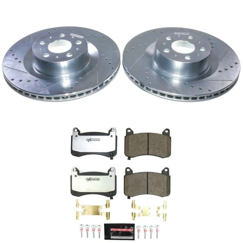 PowerStop — Z26 Street Performance Ceramic Brake Pad and Drilled & Slotted Rotor Kit
