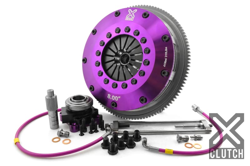 XCLUTCH — Clutch Kit Inc Chromoly Flywheel + HRB; 8" Twin Solid Ceramic Clutch Discs