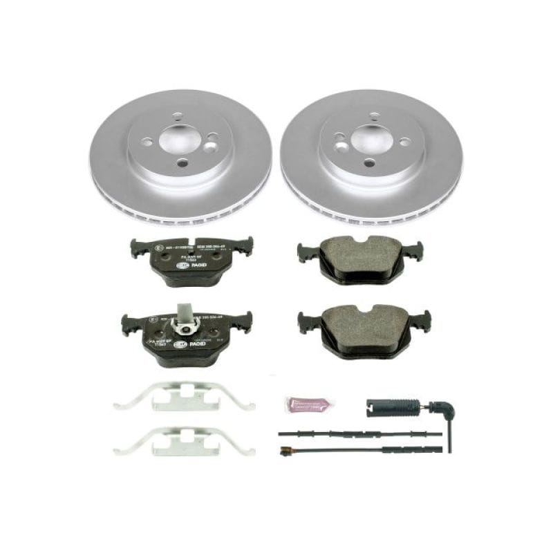 PowerStop — Genuine Geomet Coated Rotors, ECE-R90 Brake Pads + Hardware Kit