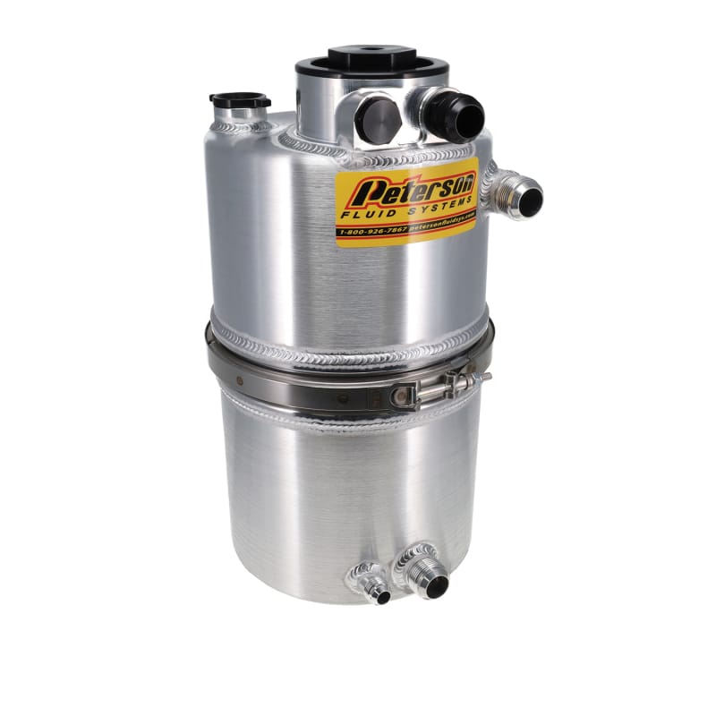 Peterson Fluid Systems — 4 Gallon Oil Tank Dual Scavenge Inlet, -16 AN Oil Pickup & offroad baffle