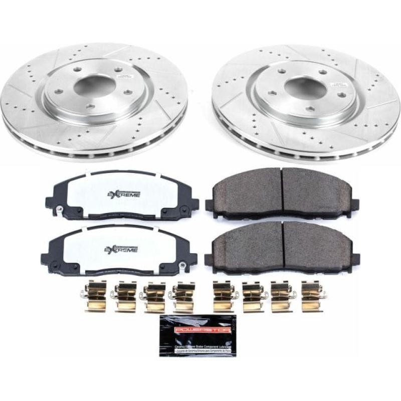PowerStop — Z36 Truck and SUV Carbon-Fiber Ceramic Brake Pad and Drilled & Slotted Rotor Kit