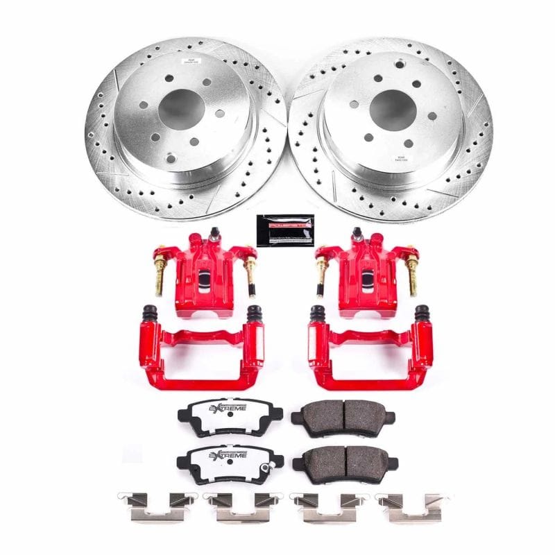 PowerStop — Z36 Truck and SUV Ceramic Brake Pad, Drilled & Slotted Rotor, and Caliper Kit