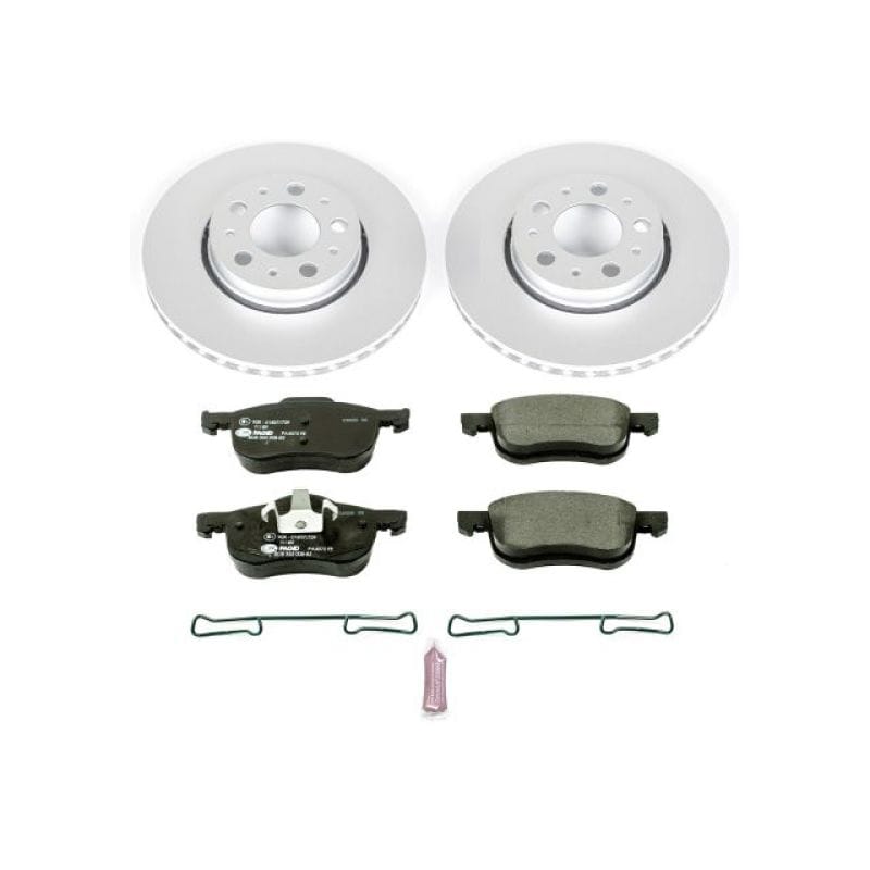 PowerStop — Genuine Geomet Coated Rotors, ECE-R90 Brake Pads + Hardware Kit