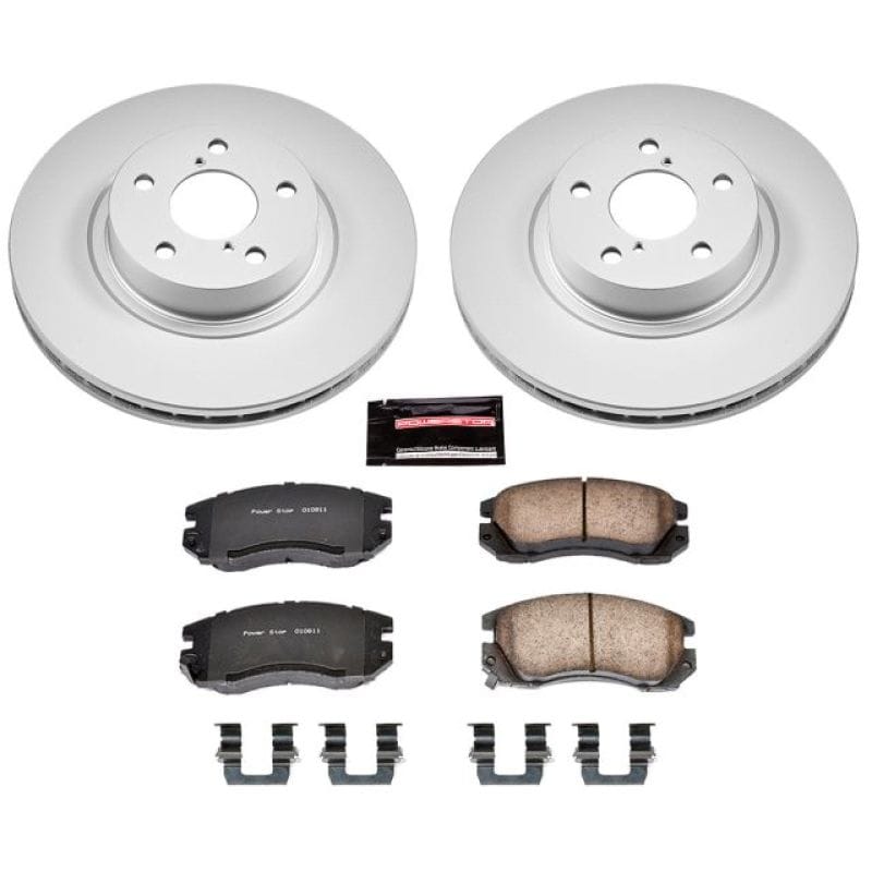 PowerStop — Genuine Geomet Coated Rotor and Low-Dust Ceramic Brake Pad Kit