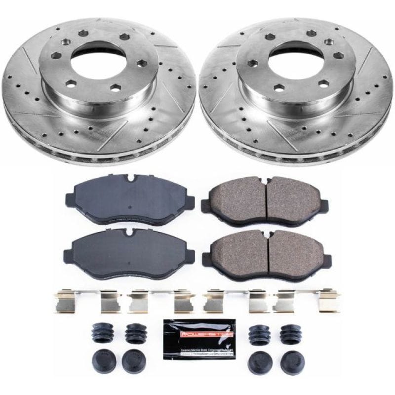 PowerStop — Z23 Daily Driver Carbon-Fiber Ceramic Brake Pad and Drilled & Slotted Rotor Kit