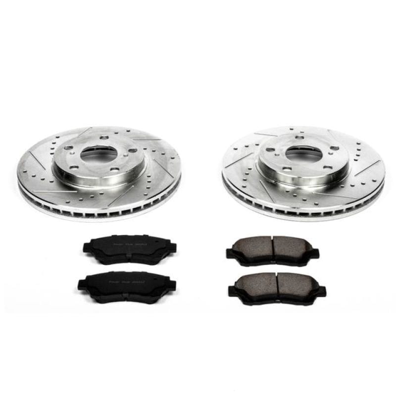 PowerStop — Z23 Daily Driver Carbon-Fiber Ceramic Brake Pad and Drilled & Slotted Rotor Kit