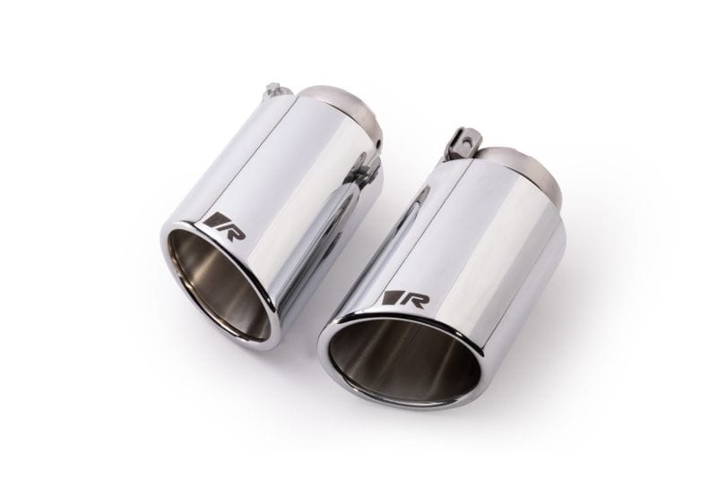 Remus — Remus Stainless Steel 102mm Angled Rolled Edge Chrome w/Adj Clamp Tail Pipe Set (Pair)