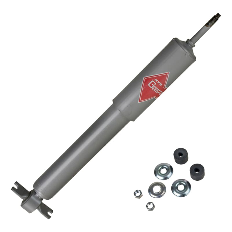 KYB — The KYB Gas-a-just monotube shock absorber has additional performance advantages over the traditional twin-tube design: It can instantly, automatically adjust to your performance needs and never experiences fade due to aeration. The KYB Gas-a-just has two separate working chambers: An air-free hydraulic piston and valve area for responsiveness and control, and a second high-pressure nitrogen gas area with a floating piston that provides a comfortable ride during normal driving and adds instant p
High Pressure Monotube Gas Shock
