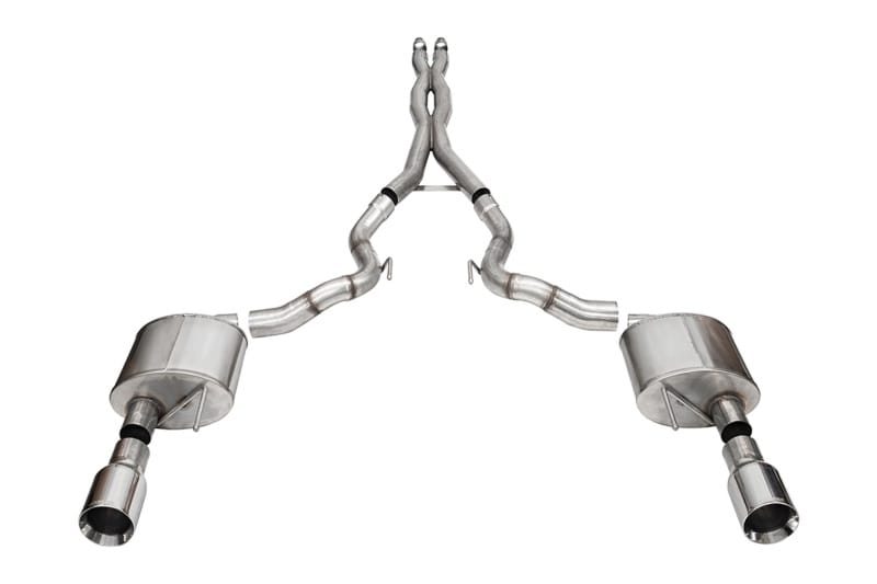 CORSA Performance — 3.0in. Dual Rear Exit Cat-Back Exhaust System with 4.5in. Polished Straight Cut