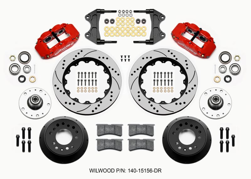 Wilwood — KIT,FRONT,WWE PRO SPINDLE,BIG BRAKE 5x5.00 HUB,14.00 ROTOR,SRP,RED