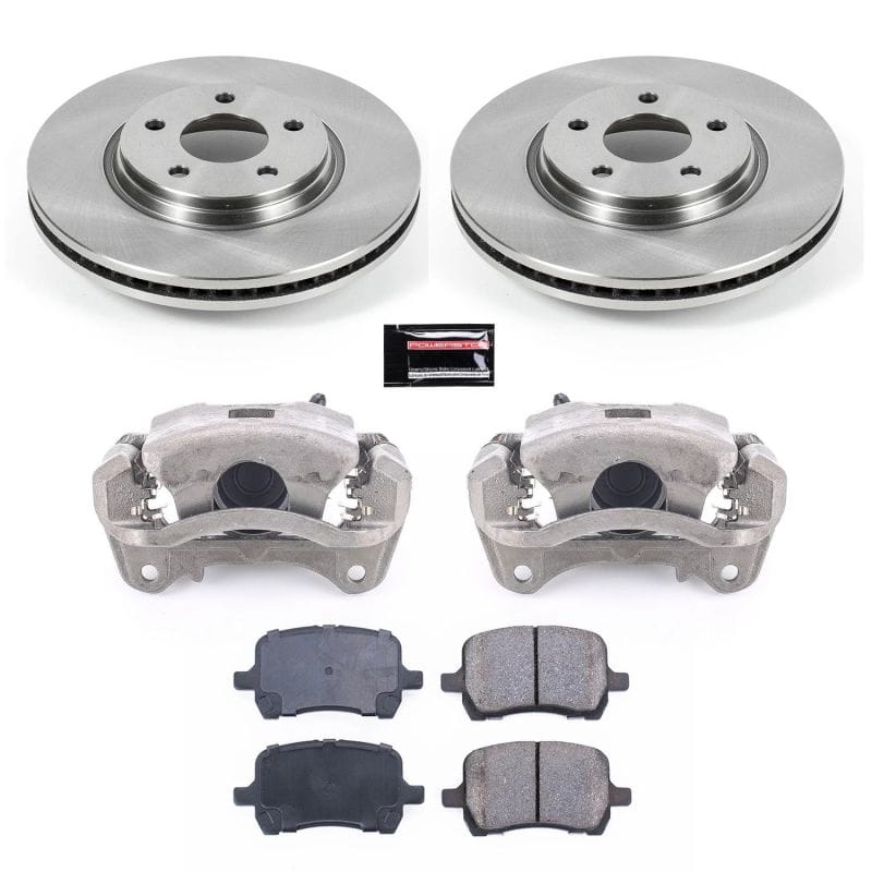 PowerStop — OE Stock Replacement Low-Dust Ceramic Brake Pad, Rotor and Caliper Kit