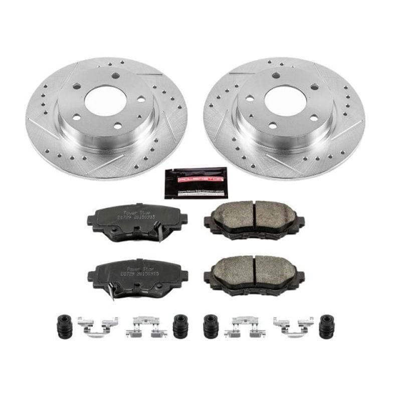 PowerStop — Z23 Daily Driver Carbon-Fiber Ceramic Brake Pad and Drilled & Slotted Rotor Kit