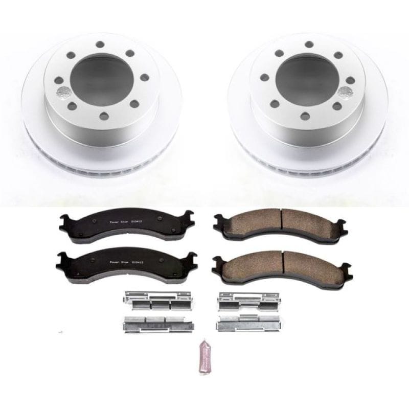 PowerStop — Genuine Geomet Coated Rotor and Low-Dust Ceramic Brake Pad Kit