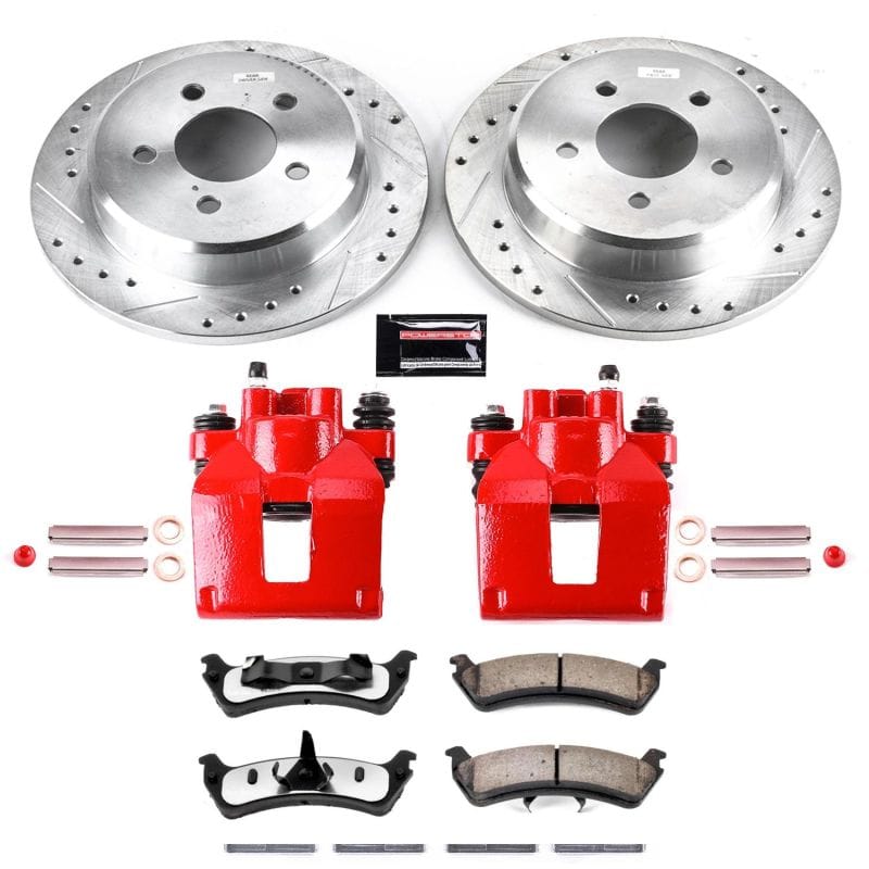 PowerStop — Z36 Truck and SUV Ceramic Brake Pad, Drilled & Slotted Rotor, and Caliper Kit