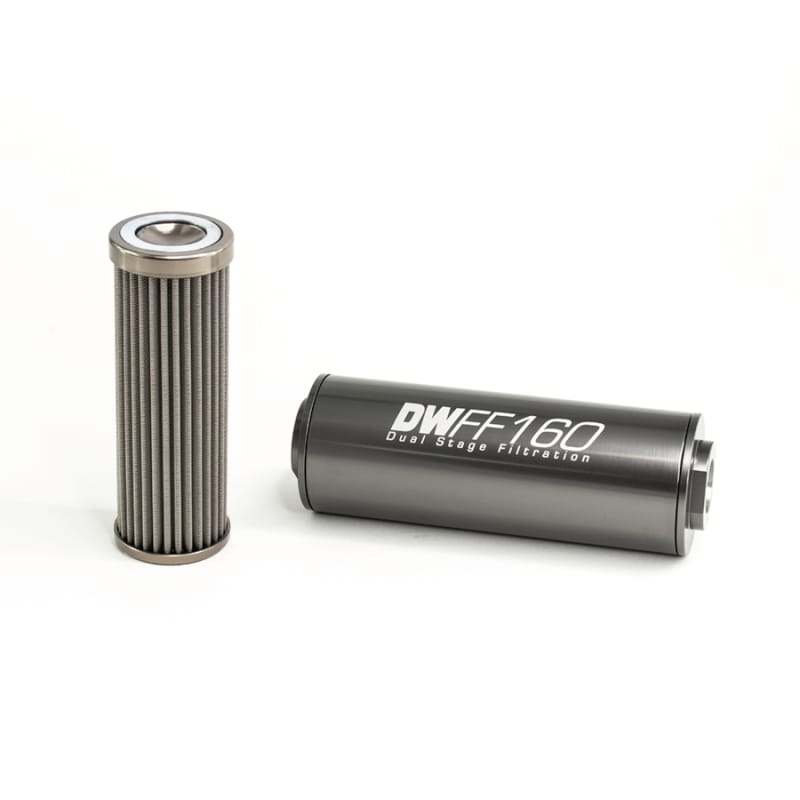 DeatschWerks — 10AN Female, 100 micron, 160mm In-line fuel filter kit
in-line fuel filter and housing kit