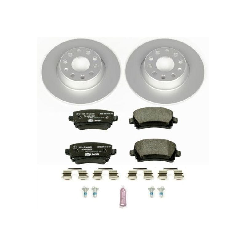 PowerStop — Genuine Geomet Coated Rotors, ECE-R90 Brake Pads + Hardware Kit