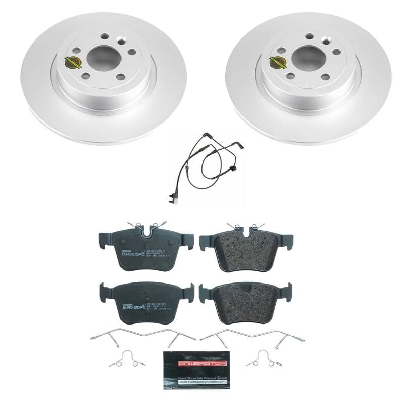 PowerStop — Genuine Geomet Coated Rotors, ECE-R90 Brake Pads + Hardware Kit