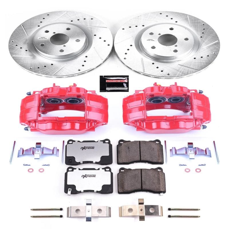 PowerStop — Z26 Street Performance Ceramic Brake Pad, Drilled Slotted Rotor, and Caliper Kit