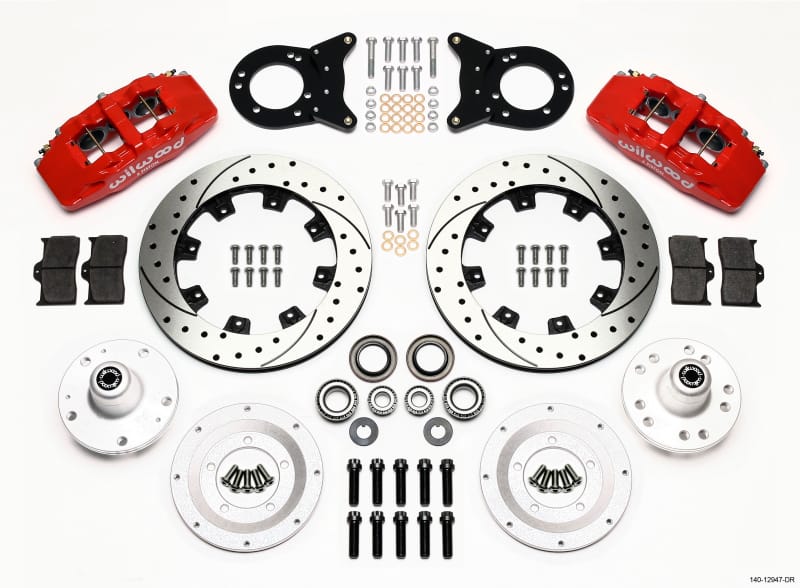 Wilwood — KIT,FRONT,MUSTANG,65-69,DP6 12.19 ROTOR,DRILLED,RED