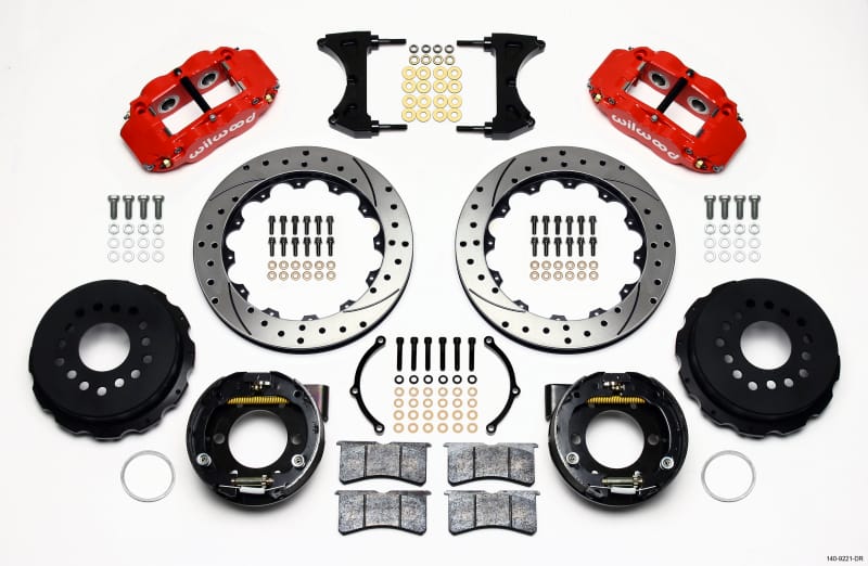 Wilwood — KIT,REAR,MUSTANG,05-UP,2.66 OFFSET FNSL4R,13.00 ROTOR,DRILLED,RED