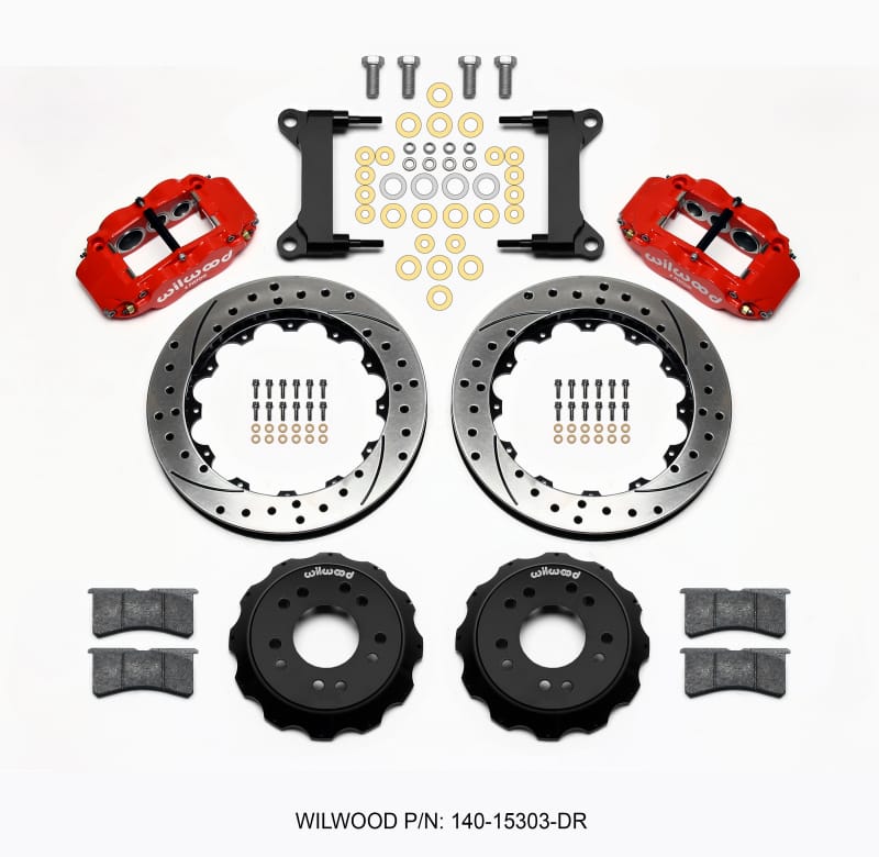 Wilwood — KIT,FRONT,WWE C10 ALUM PRO SPINDLE FNSL6R,13.06 ROTOR,SRP,RED