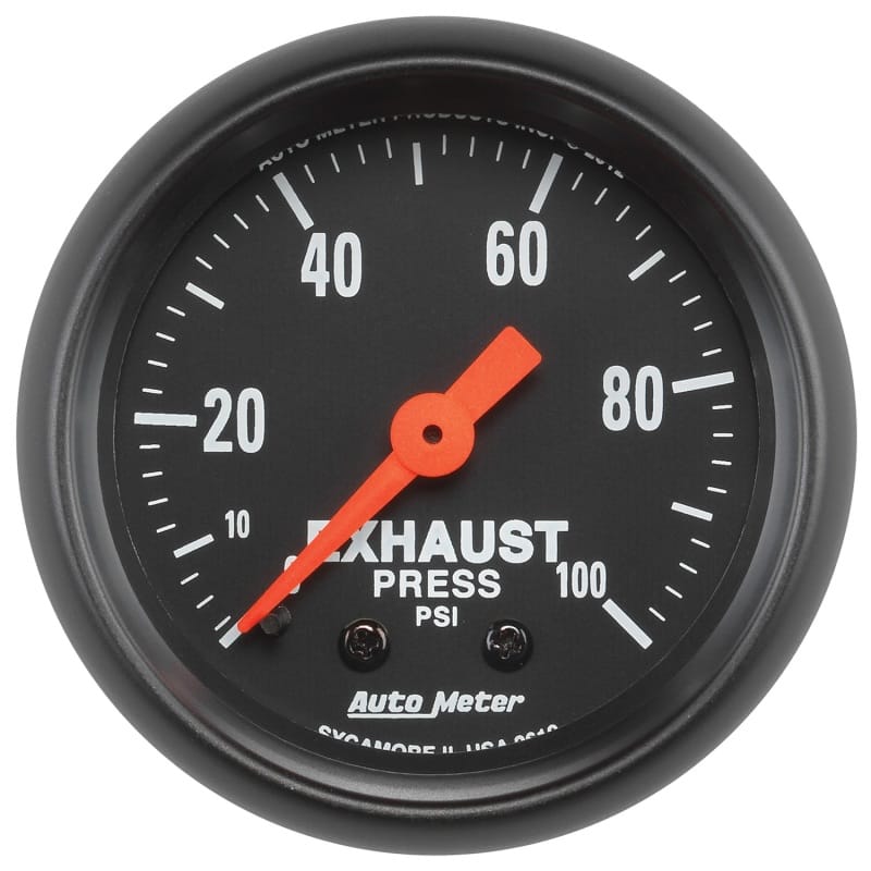 AutoMeter — GAUGE, EXHAUST PRESS, 2 1/16" , 100PSI, MECHANICAL, Z-SERIES