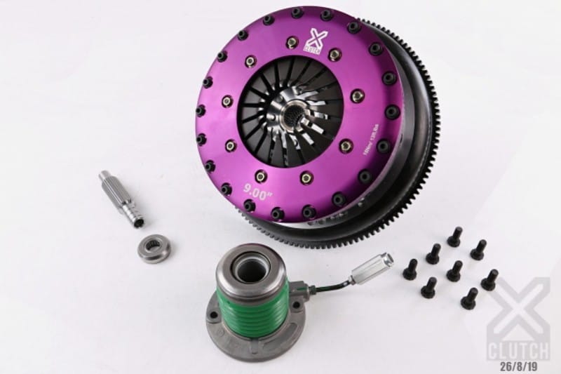 XCLUTCH — Clutch Kit Inc Chromoly Flywheel + HRB; 9" Triple Solid Ceramic Clutch Discs