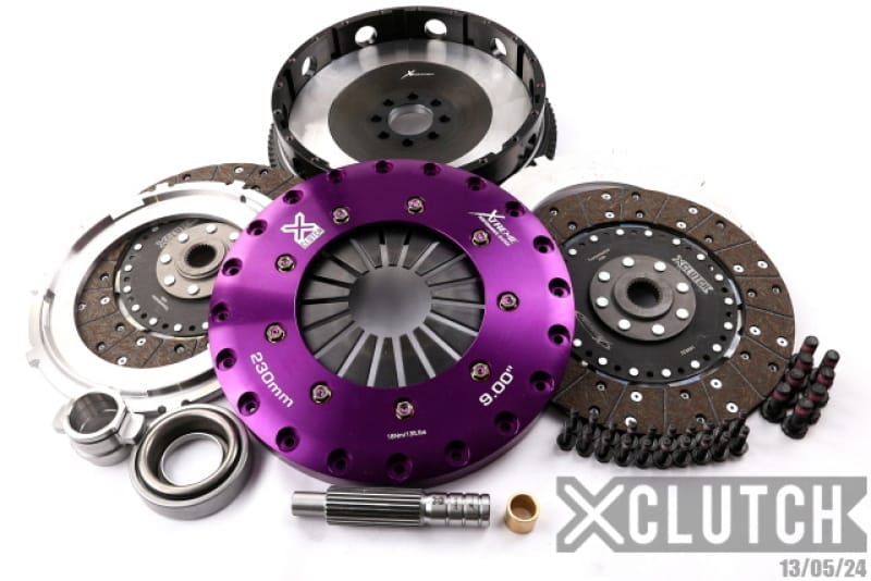 XCLUTCH — Clutch Kit Inc Chromoly Flywheel; 9" Twin Solid Organic Clutch Discs
