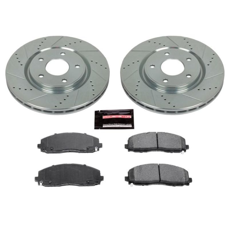 PowerStop — Z23 Daily Driver Carbon-Fiber Ceramic Brake Pad and Drilled & Slotted Rotor Kit