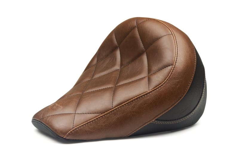 Mustang Motorcycle — Mustang 18-21 Indian Scout Bobber Standard Touring Solo Seat Diamond Stitch - Brown