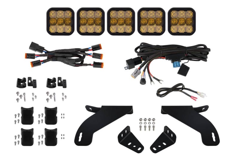 Diode Dynamics — Diode Dynamics 21-22 Ford F-150 SS5 Grille CrossLink Lightbar Kit- Yellow Pro Combo