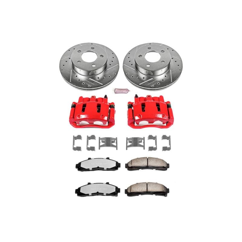 PowerStop — Z36 Truck and SUV Ceramic Brake Pad, Drilled & Slotted Rotor, and Caliper Kit