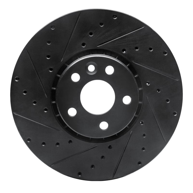 R1 Concepts — R1 Concepts Brake Rotor Drilled and Slotted Black