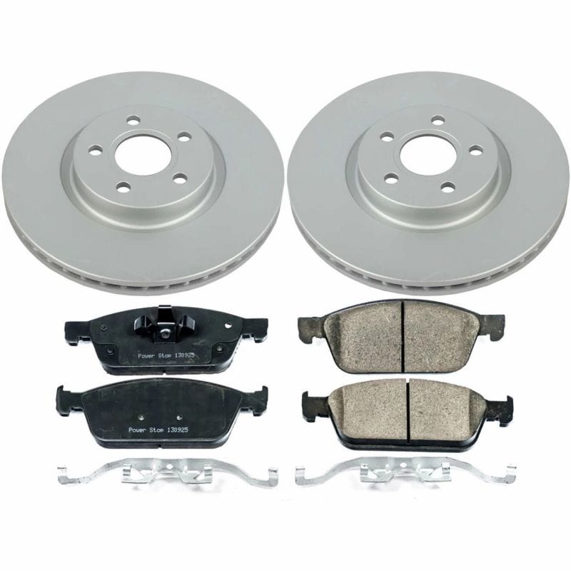 PowerStop — Genuine Geomet Coated Rotor and Low-Dust Ceramic Brake Pad Kit