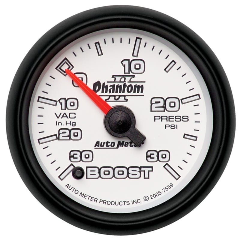 AutoMeter — GAUGE, VAC/BOOST, 2 1/16", 30INHG-30PSI, DIGITAL STEPPER MOTOR, PHANTOM II