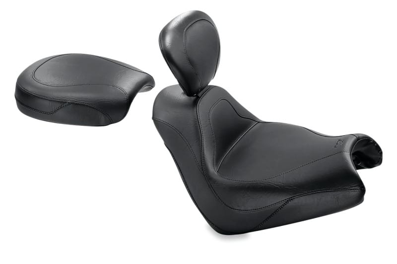 Mustang Motorcycle — Mustang 05-08 Honda VTX1800F Sport Touring Solo Seat w/Driver Backrest - Black