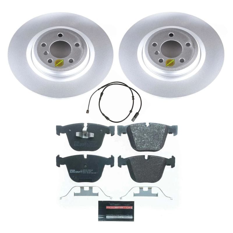 PowerStop — Genuine Geomet Coated Rotors, ECE-R90 Brake Pads + Hardware Kit