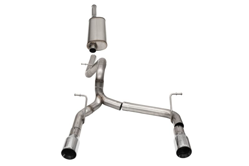 CORSA Performance — 2.75in. Cat-Back Dual Rear Exit with Single 4.0in. Polished Flat Cut Tips