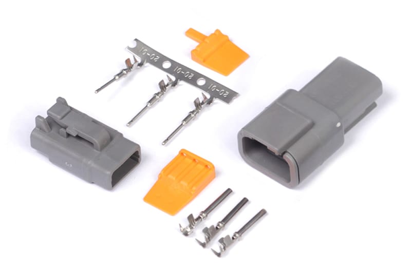 Haltech — Plug and Pins Only - Matching Set Deutsch DTM-3 Connectors (7.5 Amp)
