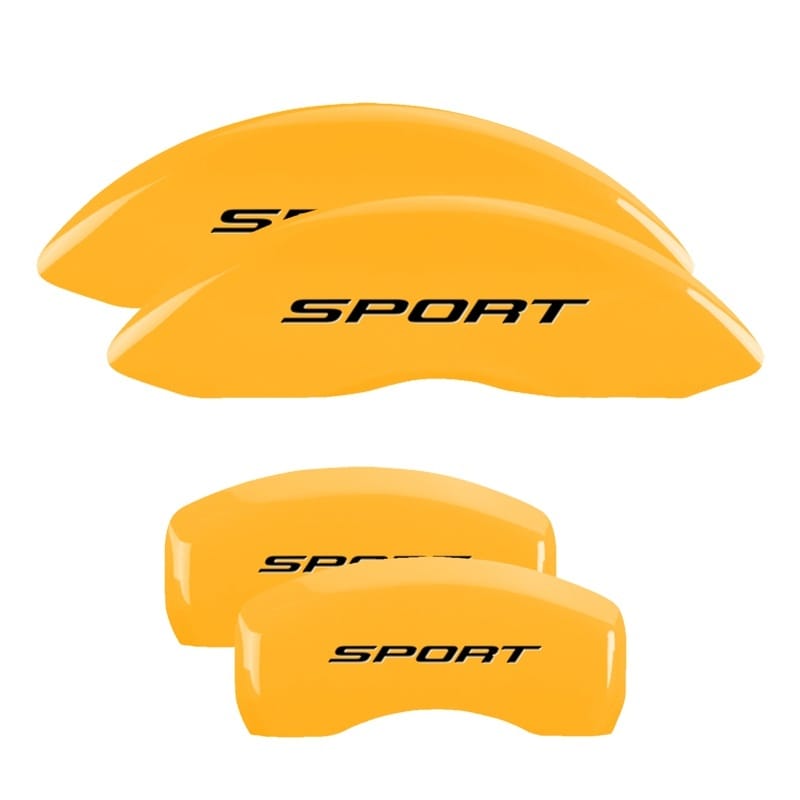 MGP — Set of 4 caliper covers, Engraved Front and Rear: No Bolts/Sport 2015, Yellow po